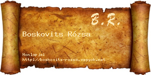 Boskovits Rózsa névjegykártya